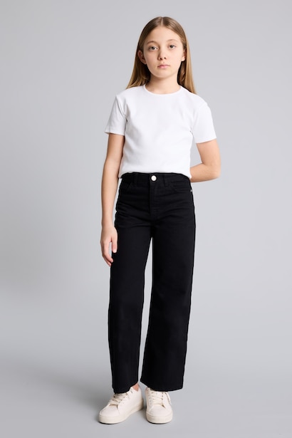 Girl 90's Wide Leg Gabardine Trousers