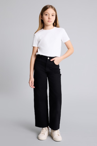 Girl 90's Wide Leg Gabardine Trousers
