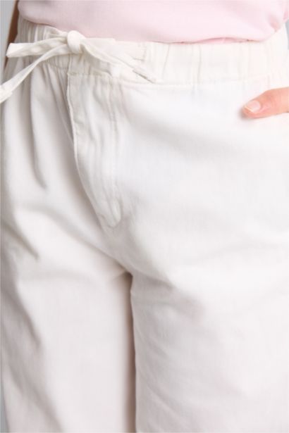 Wide Leg Gabardine Trousers