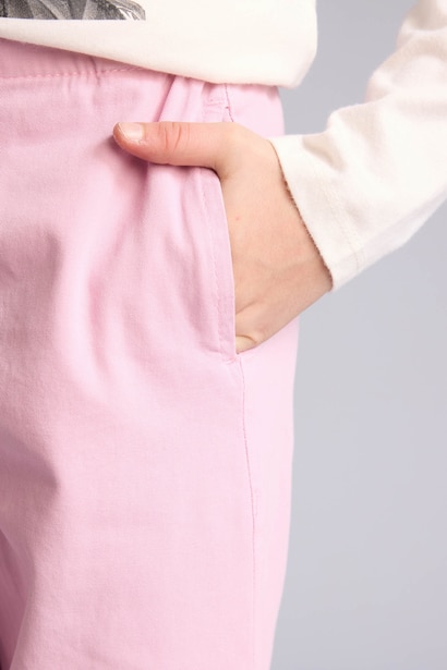 Girl Wide Leg Gabardine Trousers