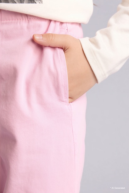Pantalon en gabardine à jambes larges pour fille
