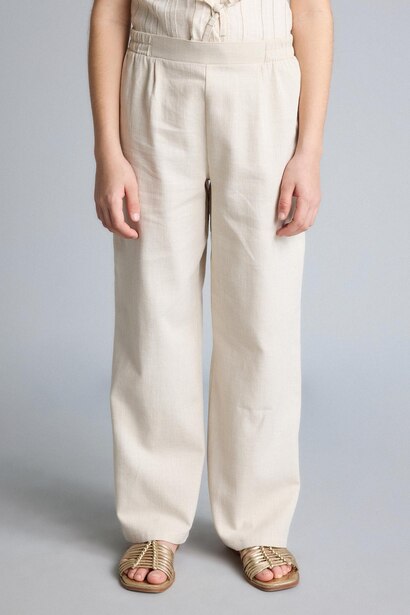 Girl Wide Leg Cotton Trousers