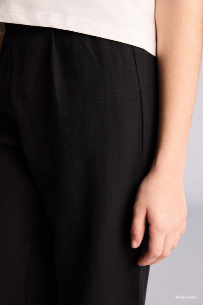 Girl Wide Leg Cotton Trousers