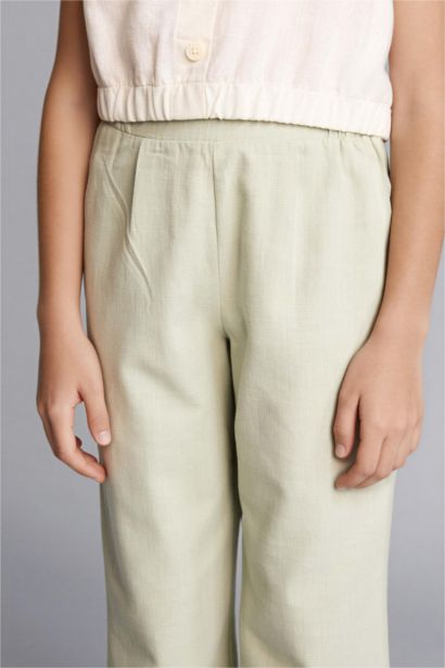 Wide Leg Cotton Trousers