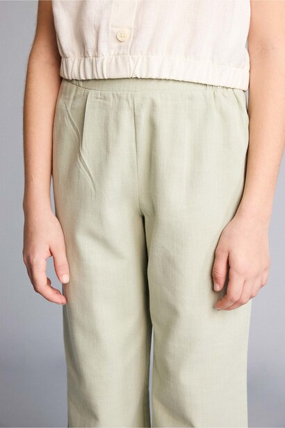 Girl Wide Leg Cotton Trousers