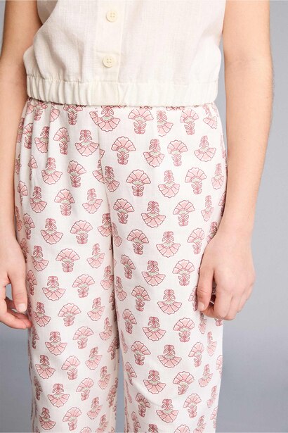 Girl Wide Leg Cotton Trousers