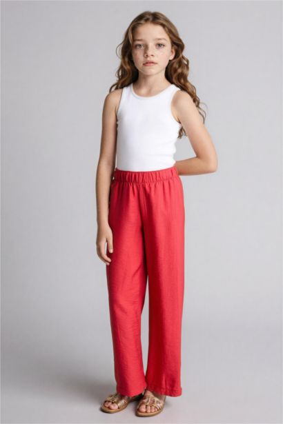 Straıght Wıde Krinkıl Pantolon Kız Çocuk