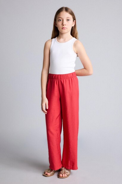 Girl Crinkle Viscose Trousers