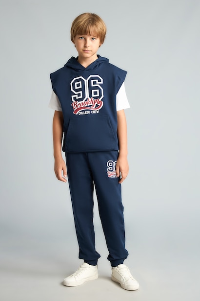 Boy 3 piece Navy Blue Regular Fit Set