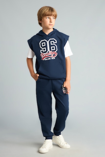 Boy 3 piece Navy Blue Regular Fit Set