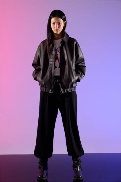 Dad Fit Suni Deri Mont