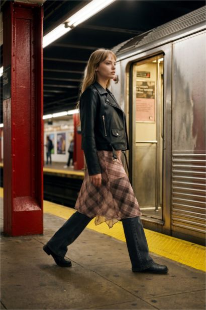 Relax Fit Faux Leather Jacket