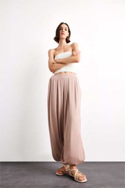 Baggy Fit Regular Waist Jogger Modal Trousers