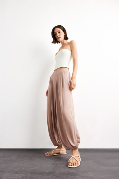 Baggy Fit Regular Waist Jogger Modal Trousers