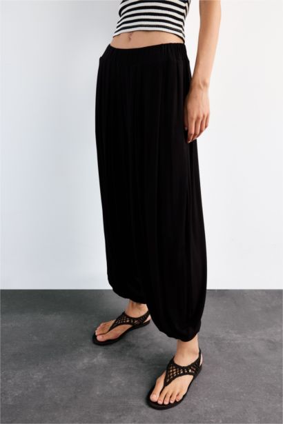 Baggy Fit Regular Waist Jogger Modal Trousers