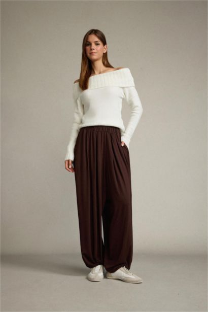 Baggy Fit Regular Waist Jogger Modal Trousers