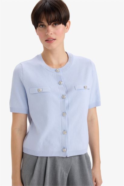 Regular Fit Crew Neck Knitwear Cardigan