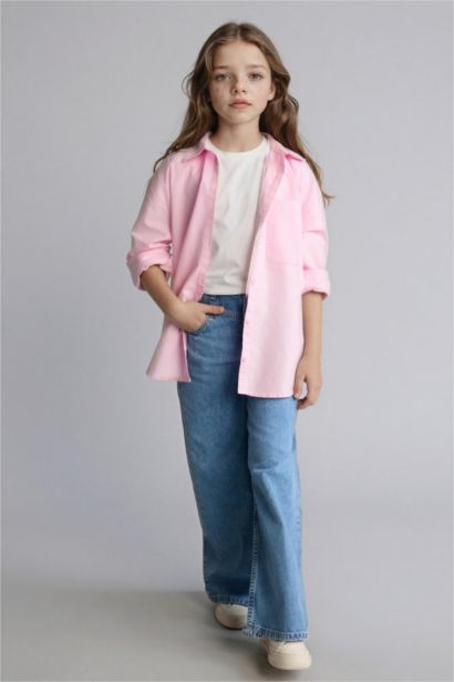 Girls Oxford Shirt and T-shirt Set - 2 Pieces