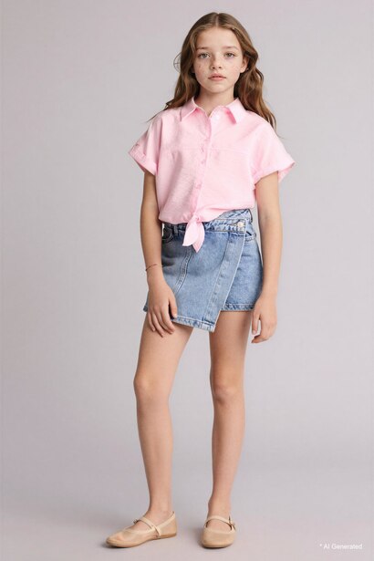 Girl Regular Fit Short Sleeve Shirt
