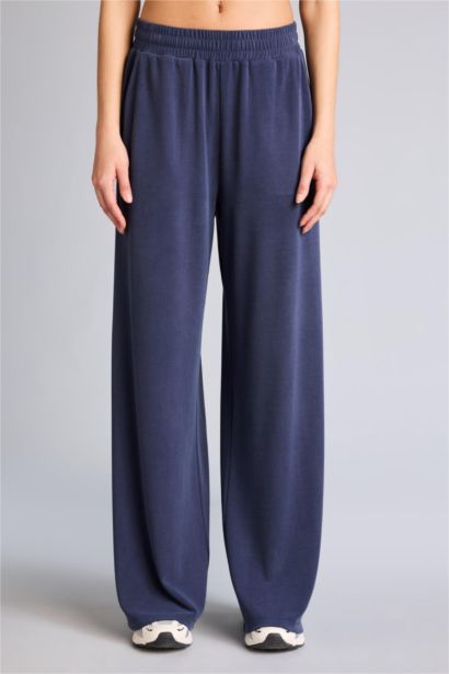 Спортивные брюки Wide Leg из модала со стандартной длиной и широкими штанинами