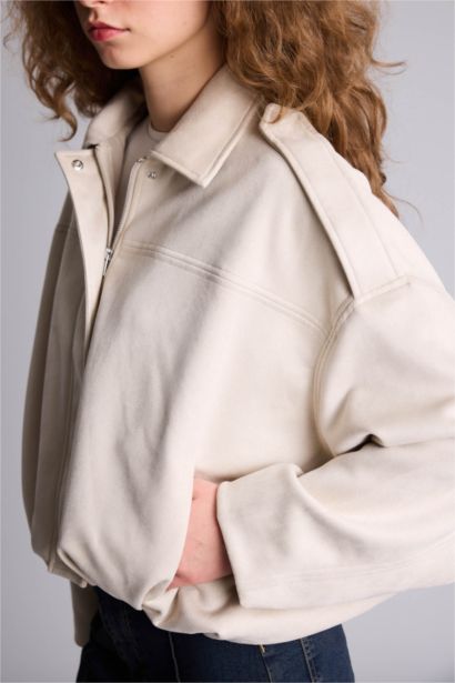 Su Geçirmez Regular Fıt Süet Mont