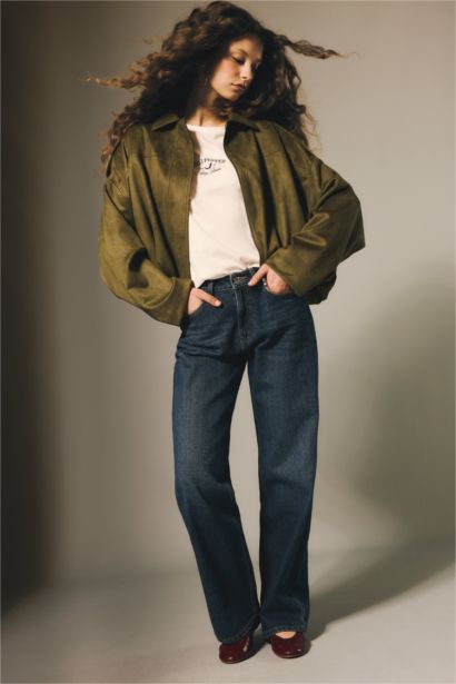 Куртка стандартного кроя водонепроницаемый из замши для женщин