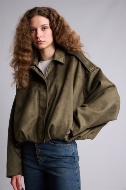 Куртка стандартного кроя водонепроницаемый из замши для женщин
