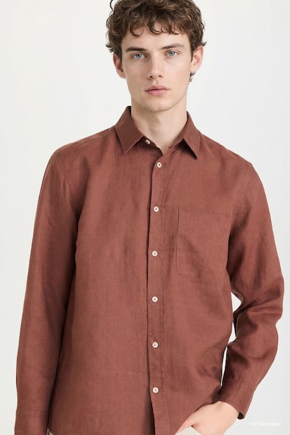%100 Keten Regular Fit Gömlek