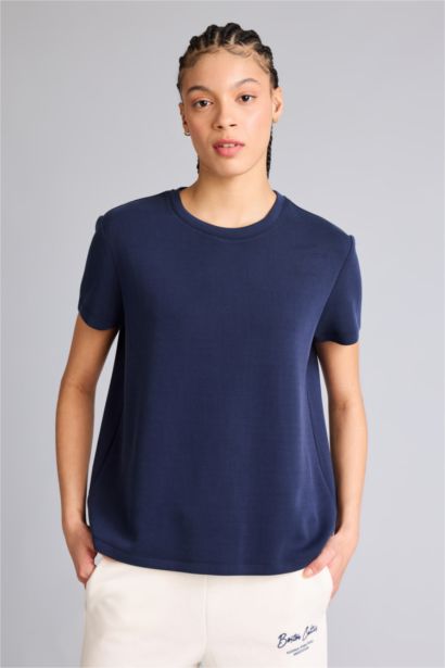 Спортивная футболка Standard Fit из модала с круглым вырезом и коротким рукавом