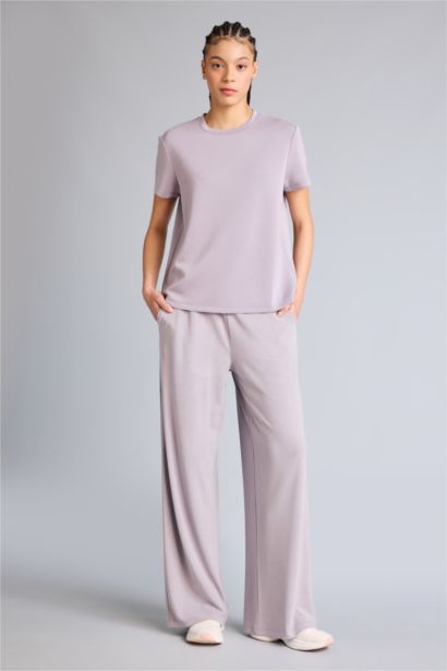 Спортивная футболка Standard Fit из модала с круглым вырезом и коротким рукавом