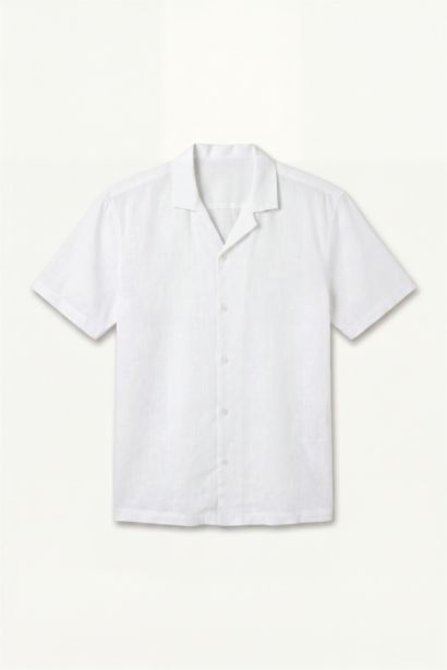 Regular Fit Polo Collar Cotton Shirt