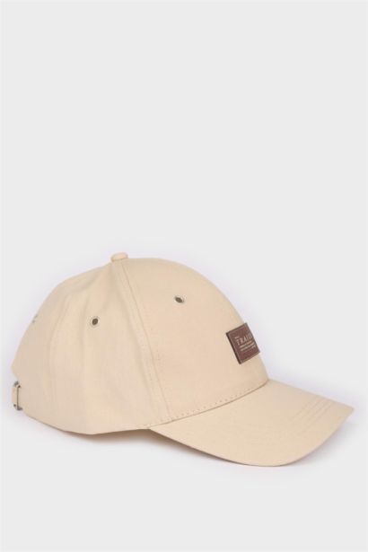 Man Cotton Label Print Cap