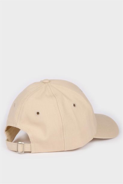 Man Cotton Label Print Cap