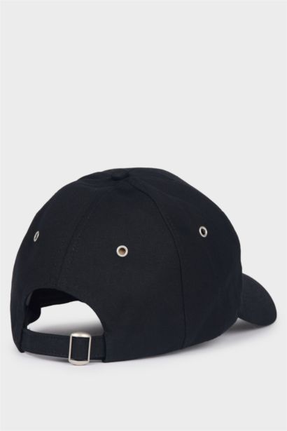 Man Cotton Label Print Cap