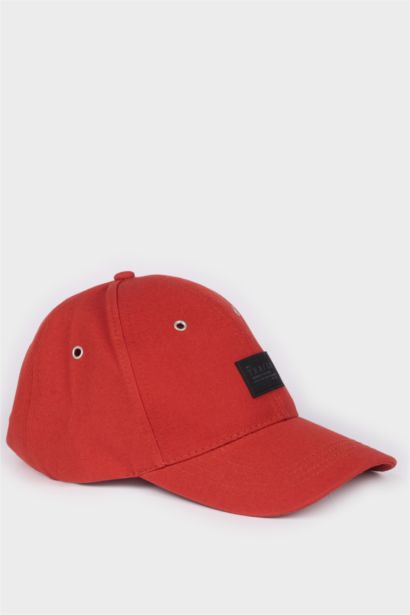 Man Cotton Label Print Cap