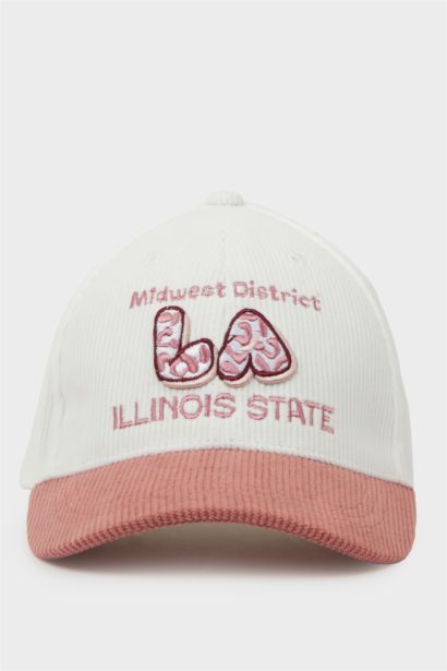 Nakışlı Fitilli Kadife Cap Şapka Kız Çocuk