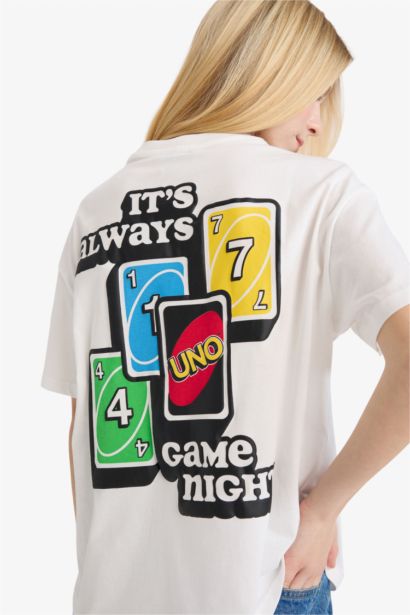 تيشيرت نص ردن اوفر سايز مطبوع ورقبة مستديرة