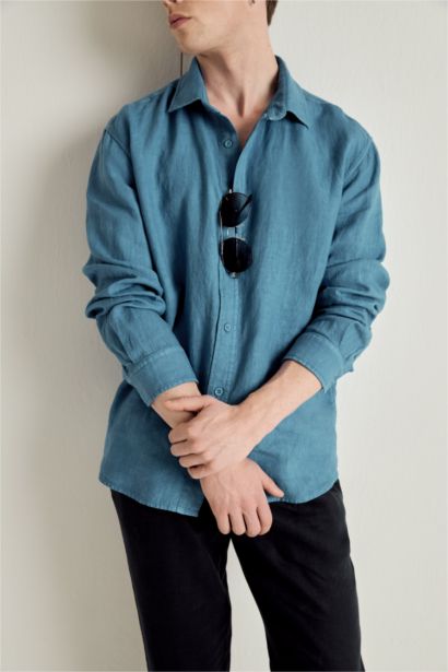 Relax Fit Woven Long Sleeve Shirt