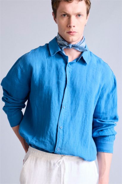 Relax Fit Woven Long Sleeve Shirt