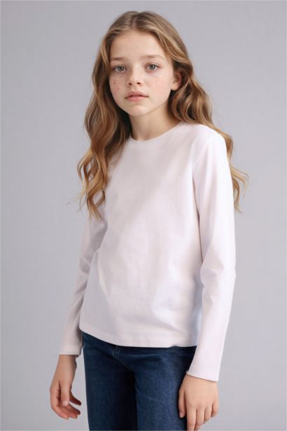 تيشيرت بناتي ردن طويل قصة عادية بياخة مستديرة