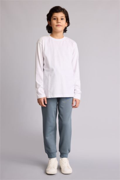 Regular Fıt Sweatshirt Kumaşı Pantolon Erkek Çocuk