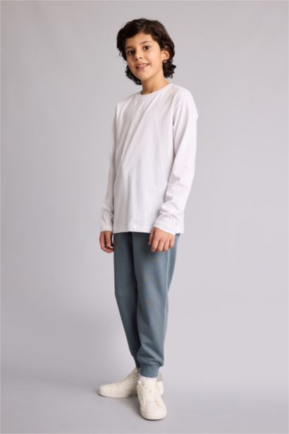 Regular Fıt Sweatshirt Kumaşı Pantolon Erkek Çocuk