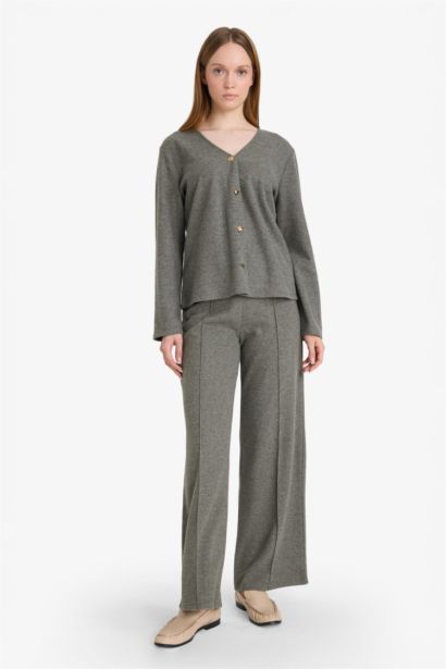 Regular Fit V-Neck Pique Cardigan