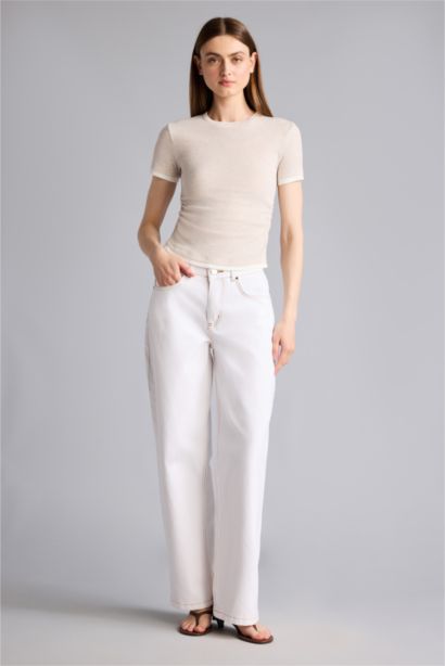 Slim Fit Kısa kollu Ribana Tişört