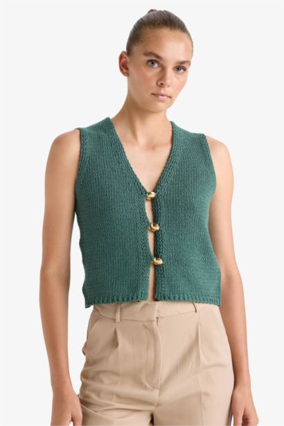 Slim Fit V-Neck Knitwear Vest