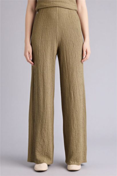 Брюки Wide Leg из ткани букле