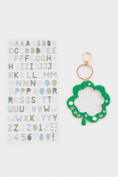 Kadın Yonca Temalı Harfli Charm Anahtarlık