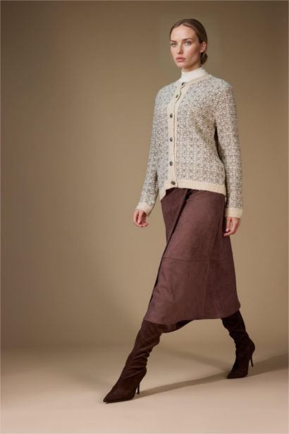 Wrap Suede Midi Skirt