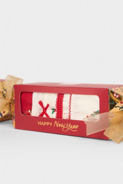 Christmas Themed Ribbed 3 Piece Panties