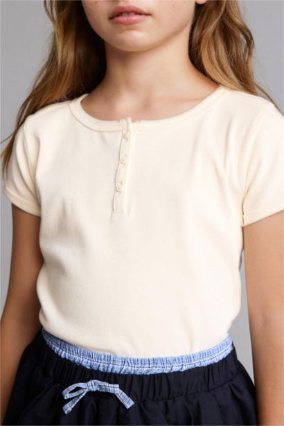 Футболка Slim Fit в рубчик для девочек